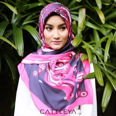 PREMIUM SQUARE SCARF - GLOXINIA SERIES : PINK (4)